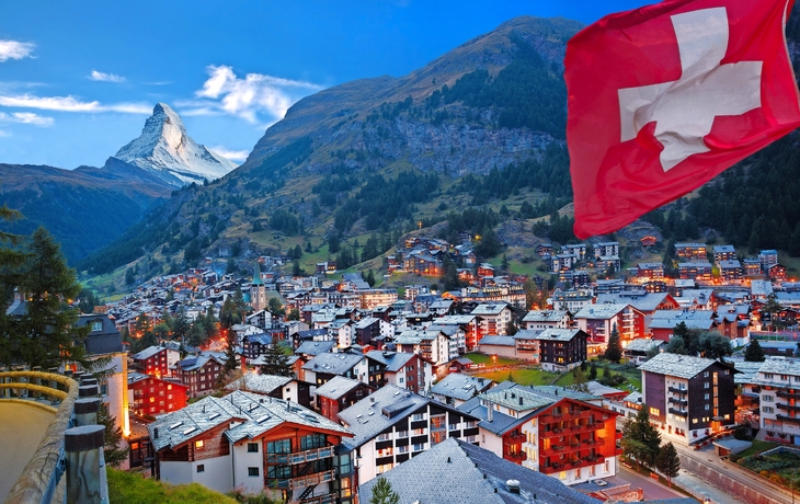 Zermatt am Fuße des Matterhorns, Schweiz