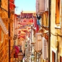 malerische Straße in Dubrovnik in Dalmatien, Kroatien