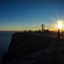 Touristen zur Mitternachtssonne am Nordkap