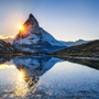 Riffelsee und Matterhorn in den Schweizer Alpen