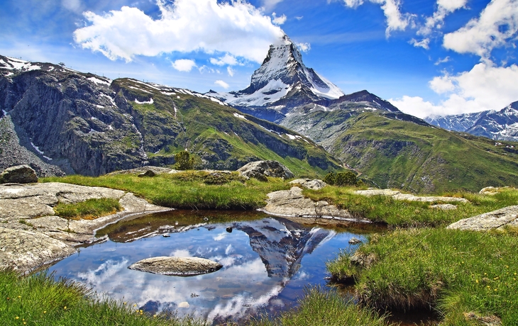 Stellisee am Matterhorn, Schweiz.