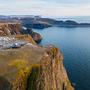 Nordkap-Denkmal (Nordkapp) im Hochsommer