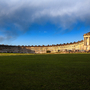 Royal Crescent in Bath am Fluss Avon, Vereinigtes Königreich