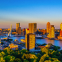 Skyline von Rotterdam mit der Erasmus-Brücke, Niederlande