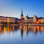 Gamla Stan bei Nacht in Stockholm