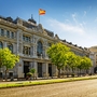 Die Bank von Spanien (Banco de Espana) in der Calle de Alcala in Madrid