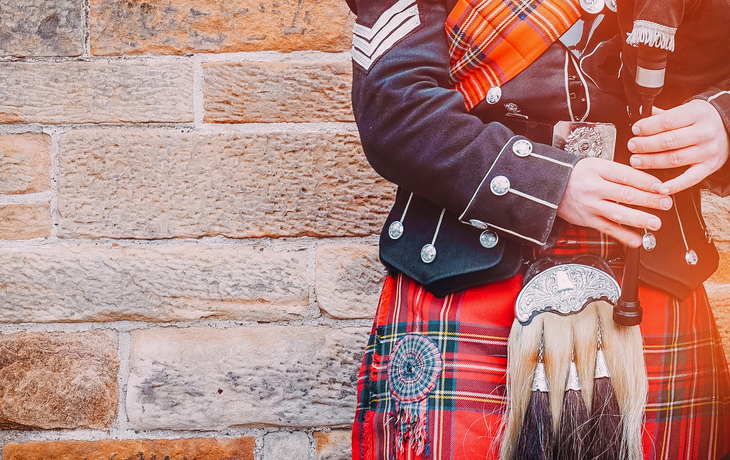 schottische Dudelsackspieler in Edinburgh