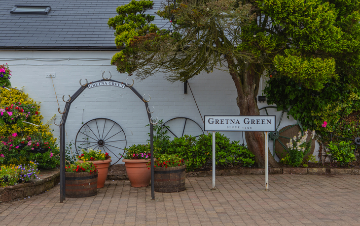 Gretna Green, eine kleine Stadt an der Südgrenze von Schottland