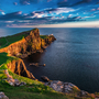 Sonnenuntergang am Leuchtturm von Neist Point in Schottland