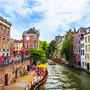 Oudegracht, der Hauptkanal in der Altstadt von Utrecht