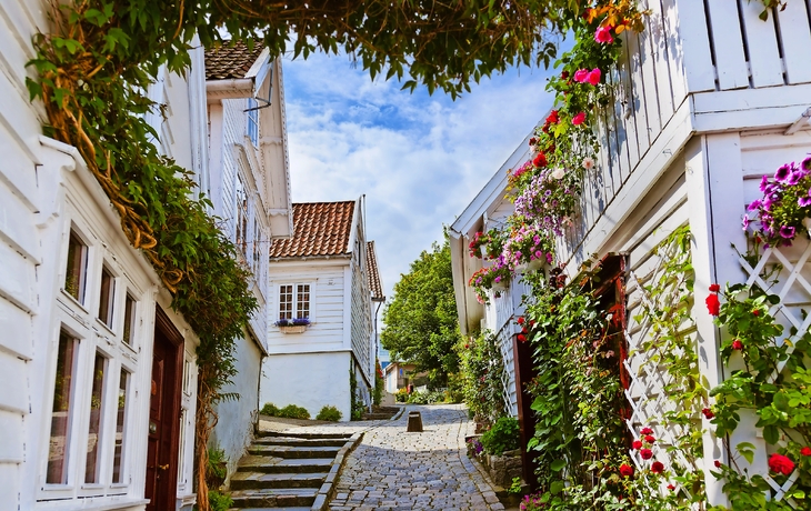 Straße im alten Zentrum von Stavanger, Norwegen