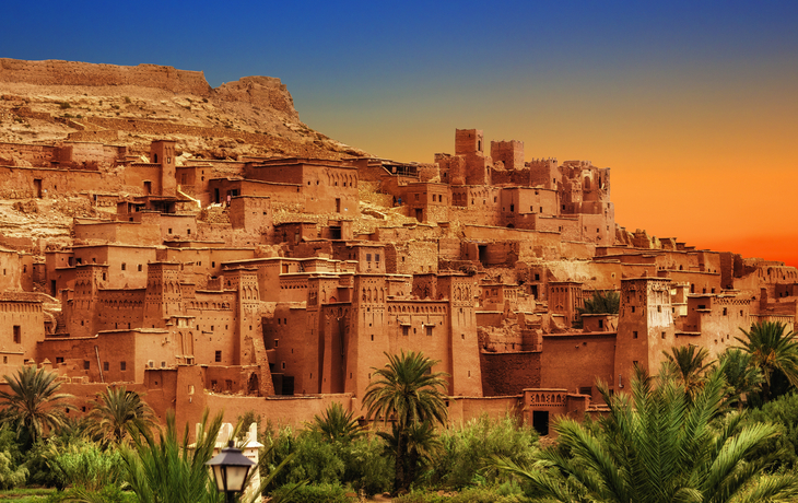 Stadt Aït-Ben-Haddou am Fuße des Hohen Atlas im Südosten Marokkos