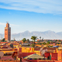 Panoramablick auf Marrakesch und die alte Medina, Marokko